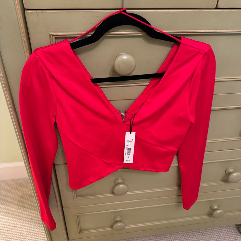 NWT Alice and Olivia Red Crop Top